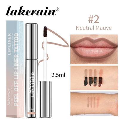 4-Color Peel off Lip Liner Tattoo - Waterproof Long-Lasting Matte Non-Stick Fading Lip Tint Sexy Red Contour Makeup