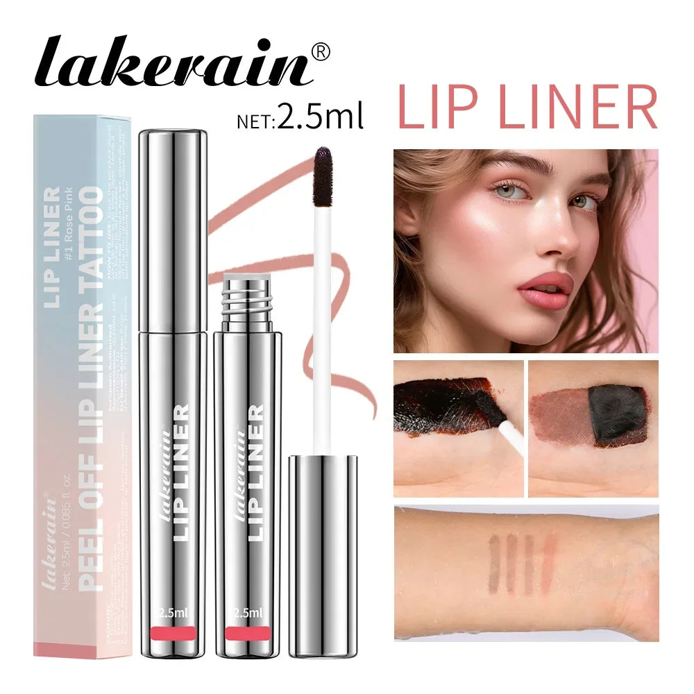 4-Color Peel off Lip Liner Tattoo - Waterproof Long-Lasting Matte Non-Stick Fading Lip Tint Sexy Red Contour Makeup
