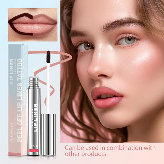 4-Color Peel off Lip Liner Tattoo - Waterproof Long-Lasting Matte Non-Stick Fading Lip Tint Sexy Red Contour Makeup